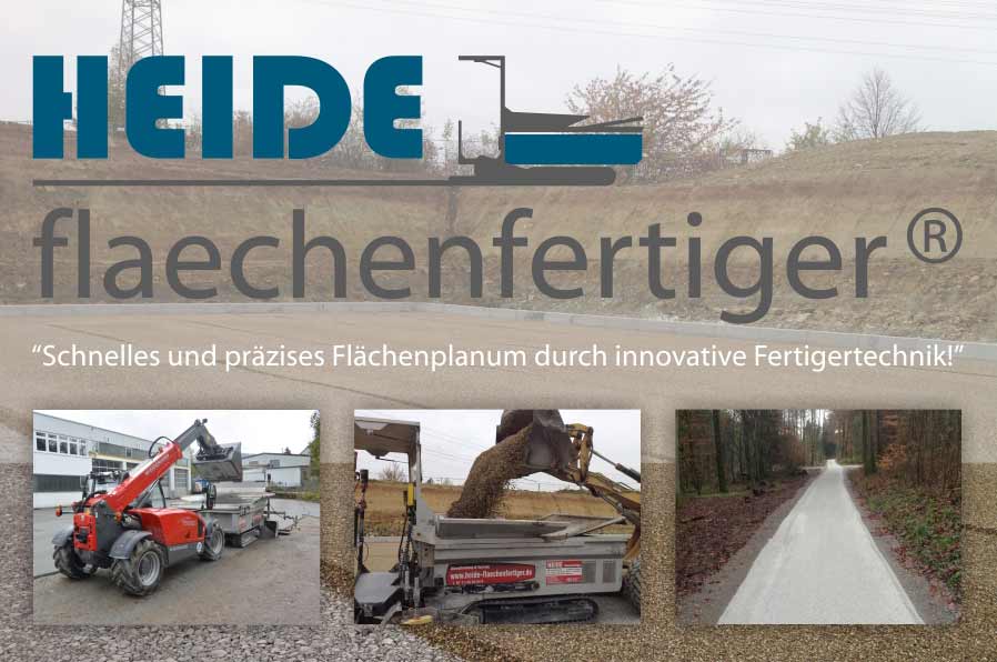 Ihr Profi für den maschinellen Flächeneinbau in ganz Europa mit einem Flächenfertiger - HEIDE flaechenfertiger ®.